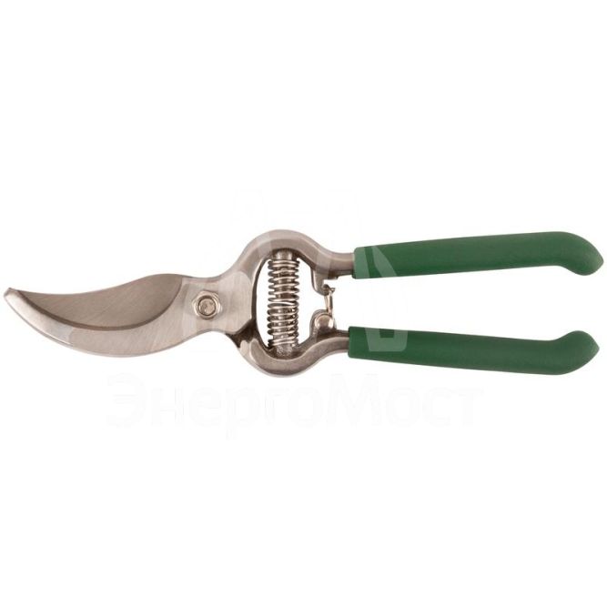 Секатор режущие кромки внахлест усиленная пружина цельнокованый ПВХ ручки 200мм FIT 77085