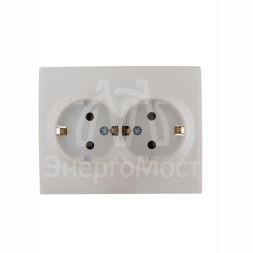 Розетка 2-м СП KARINA термопласт с заземл. жемчуж./бел. перламутр LEZARD 707-3000-127B