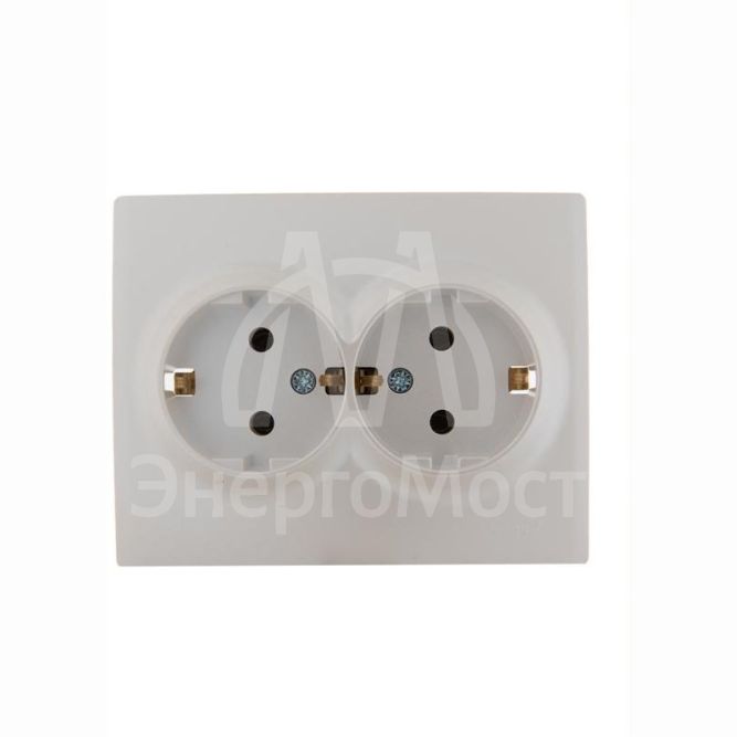 Розетка 2-м СП KARINA термопласт с заземл. жемчуж./бел. перламутр LEZARD 707-3000-127B