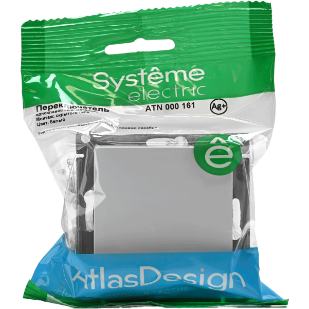 Механизм переключателя 1-кл. СП AtlasDesign 10А IP20 (сх. 6) 10AX бел. SchE ATN000161