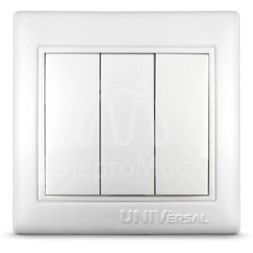 Выключатель 3-кл. СП Севиль 10А IP20 бел. UNIVersal С0043