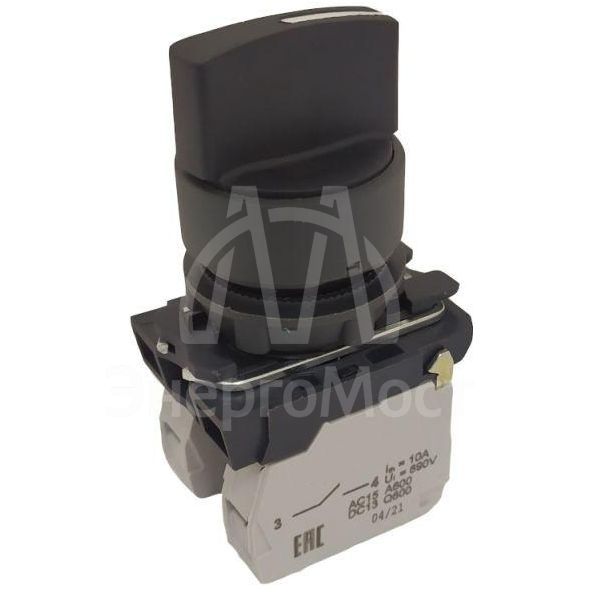 Переключатель КПЕ1131Р-черный-3но+1нз-ручка-фикс-2поз-IP40 КЭАЗ 274305