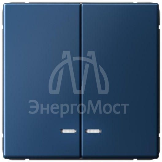 Выключатель 2-кл. ArtGallery (сх. 5а) 10AX с подсветкой механизм аквамарин SE GAL001153