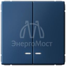 Выключатель 2-кл. ArtGallery (сх. 5а) 10AX с подсветкой механизм аквамарин SE GAL001153