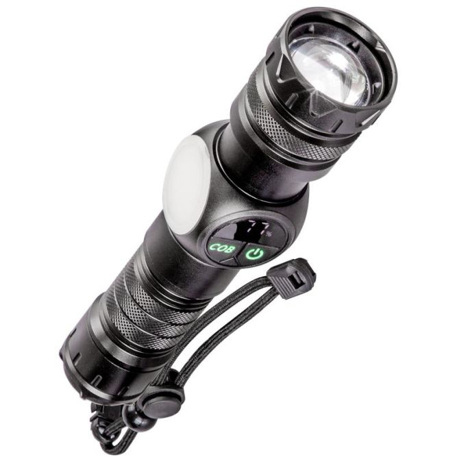 Фонарь аккумуляторный ручной 10Вт LaserLED Li-ion 26650 3000мА.ч с магнитом алюм. КОСМОС KOC812Lit