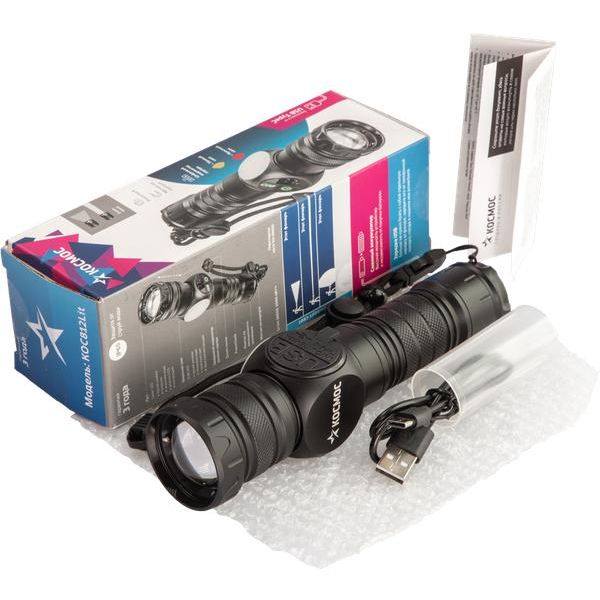 Фонарь аккумуляторный ручной 10Вт LaserLED Li-ion 26650 3000мА.ч с магнитом алюм. КОСМОС KOC812Lit