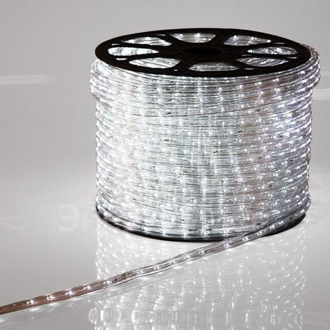 Шнур светодиодный Дюралайт фиксинг круглый 13мм бел. 2.4Вт/метр 220В IP54 (уп.100м) NEON-NIGHT 121-125