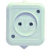Розетка 1-м ОП 16А IP44 без заземл. п/герм. бел. Makel 18306
