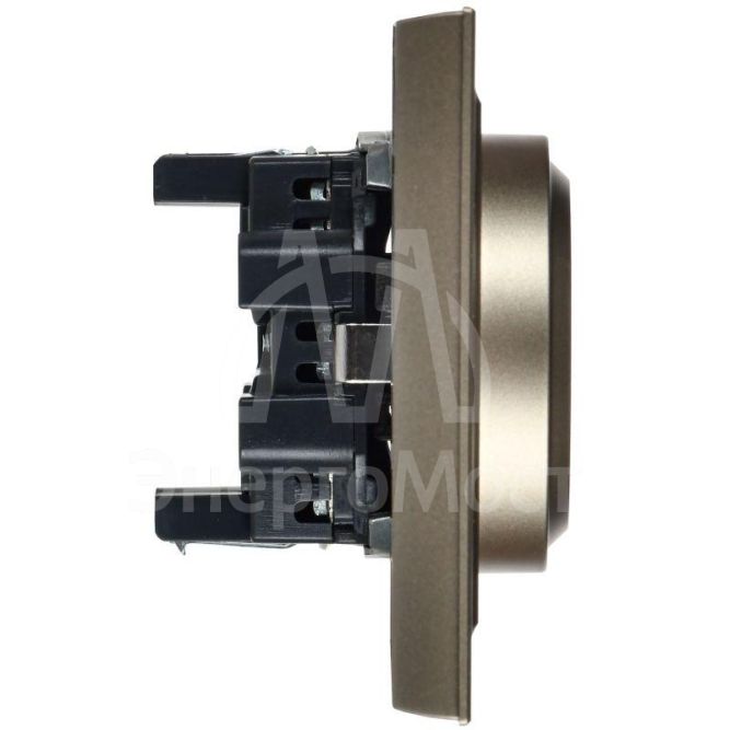 Розетка 2-м СП BRITE РС12-3-БрШ 16А в сборе с заземл. без защ. шторок шампань IEK BR-R21-16-K37-F