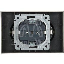 Розетка 2-м СП BRITE РС12-3-БрШ 16А в сборе с заземл. без защ. шторок шампань IEK BR-R21-16-K37-F