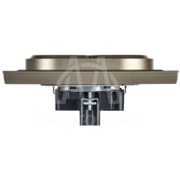 Розетка 2-м СП BRITE РС12-3-БрШ 16А в сборе с заземл. без защ. шторок шампань IEK BR-R21-16-K37-F