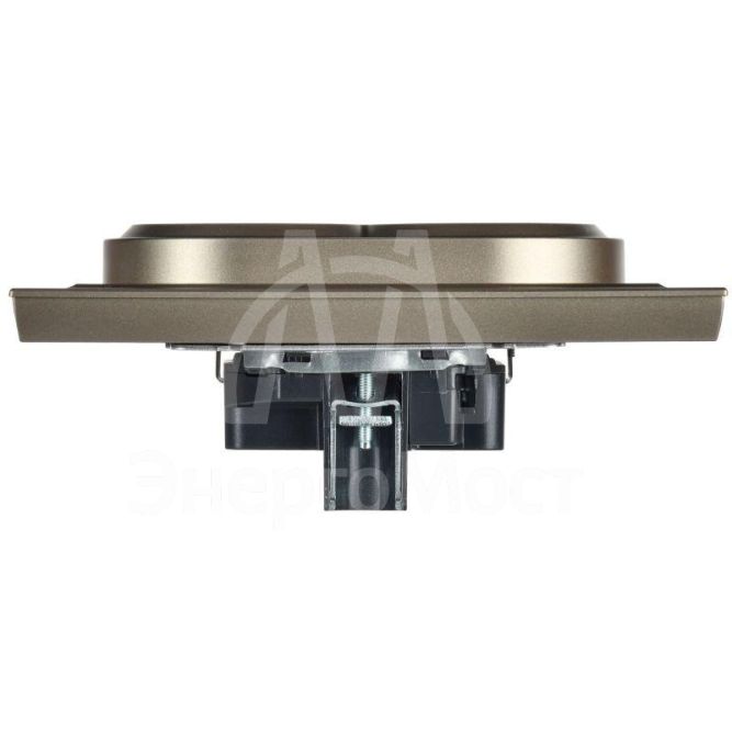 Розетка 2-м СП BRITE РС12-3-БрШ 16А в сборе с заземл. без защ. шторок шампань IEK BR-R21-16-K37-F