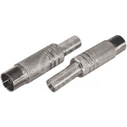 Разъем антенный на кабель гнездо-TV никель с пружиной блист. Rexant 06-0015-A