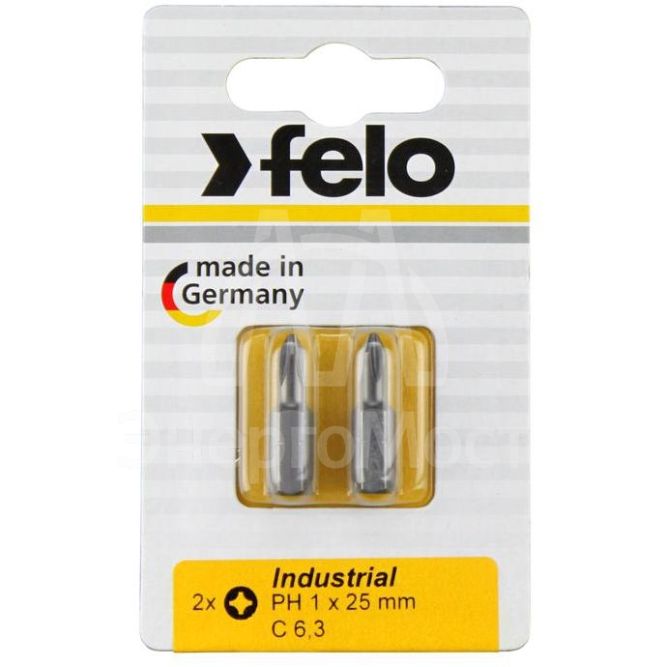Бита крестовая PH 2х25 серия Industrial (уп.2шт)в блистере Felo 02202036