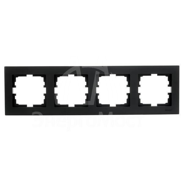 Рамка 4-местн. горизонт. VESNA черн. бархат LEZARD 742-4200-149