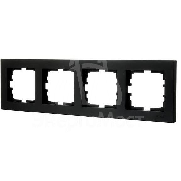 Рамка 4-местн. горизонт. VESNA черн. бархат LEZARD 742-4200-149