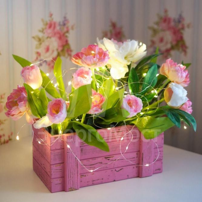 Гирлянда светодиодная &amp;quot;Роса&amp;quot; 10м 100LED тепл. бел. 1Вт IP20 USB Neon-Night 315-976