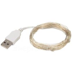 Гирлянда светодиодная &amp;quot;Роса&amp;quot; 10м 100LED тепл. бел. 1Вт IP20 USB Neon-Night 315-976