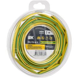 Трубка термоусадочная ТТУ нг-LS 6/3 желт./зел. (уп.2м) IEK UDR12-006-003-002-K52-T