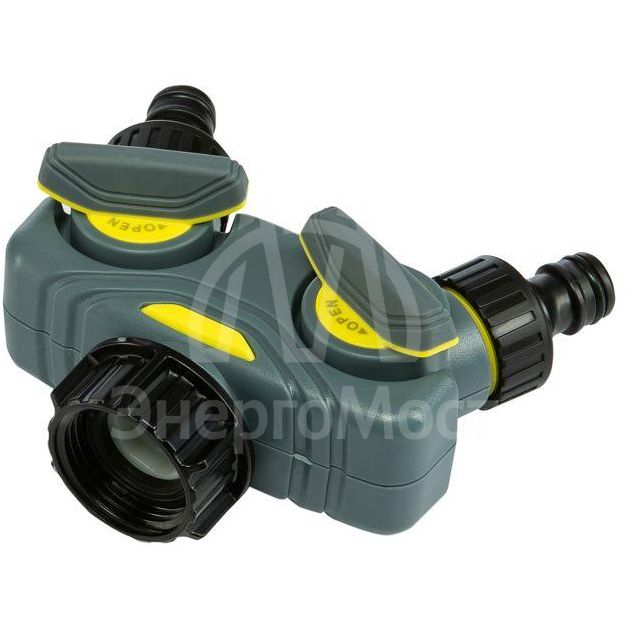 Разветвитель 2-х канальный на кран 1/2дюйм-3/4дюйм ЧЕТЫРЕ СЕЗОНА 62-0223-F