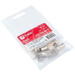 Наконечник силовой медный луженый JG-25-8-7 (ТМЛ) (уп.5шт) EKF jg-25-8-7r