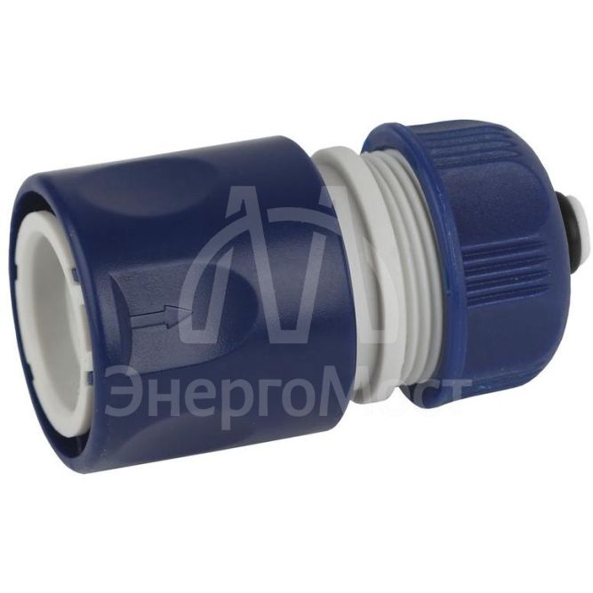 Соединитель-коннектор с аквастопом для шланга 12мм (1/2) пластик (50/2 Green Apple Б0017769