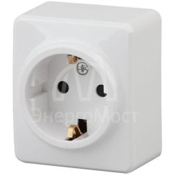 Розетка ОП Эра Эксперт 2P+E Schuko 11А-2204-01 16А-250В Al+Cu с защ. шторками бел. ЭРА Б0038818