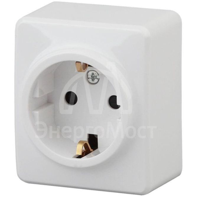 Розетка ОП Эра Эксперт 2P+E Schuko 11А-2204-01 16А-250В Al+Cu с защ. шторками бел. ЭРА Б0038818