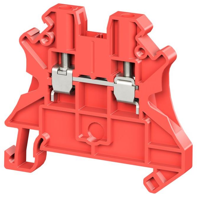 Клемма проходная винтовой зажим 2 точки подключения 2.5кв.мм красн. DKC TUR-2.5R-RD