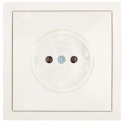 Розетка 1 мест. б/з ПБТ СП ZIMA IP20 16А безвинт. зажим слон. кость LEZARD 704-9088-121BQC