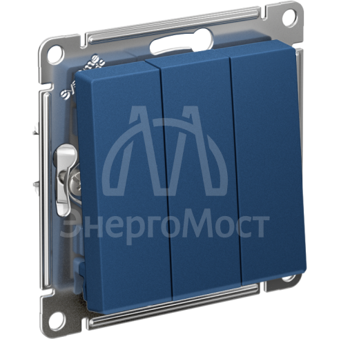 Выключатель 3-кл. AtlasDesign (сх.1+1+1) 10AX механизм аквамарин SE ATN001131