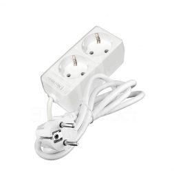 Удлинитель 2х1.5м с заземл. 16А IP20 3.5кВт ПВС 3х1 бел. DOMTOK 2384