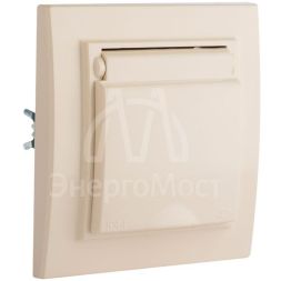 Розетка 1-м СП Минск 16А IP44 с заземл. защ. шторки с крышкой беж. EKF ERR16-029-200-44