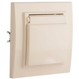 Розетка 1-м СП Минск 16А IP44 с заземл. защ. шторки с крышкой беж. EKF ERR16-029-200-44