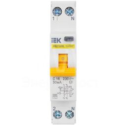 Выключатель автоматический дифференциального тока С 16А 30мА АВДТ32МL KARAT IEK MVD12-1-016-C-030
