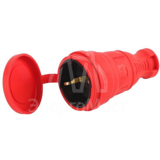 Разъем каучуковый R8-RED-IP44 с/з прямой 16А IP44 красн. Эра Б0044548