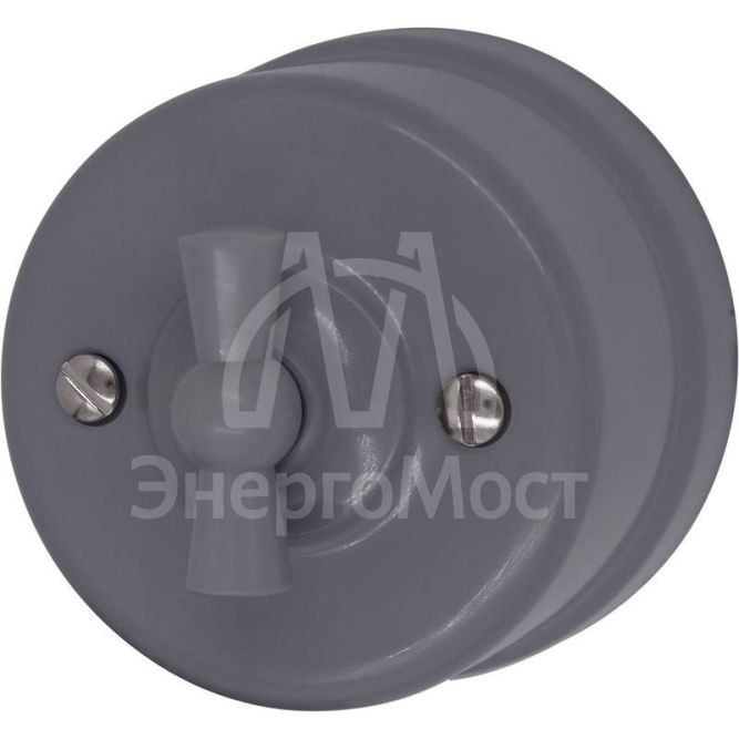 Выключатель 2-кл. пластик титан Bironi B1-202-26