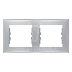Рамка 2-м Sedna горизонт. алюм. SchE SDN5800360