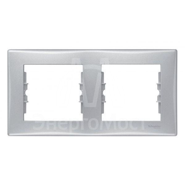 Рамка 2-м Sedna горизонт. алюм. SchE SDN5800360