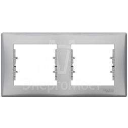 Рамка 2-м Sedna горизонт. алюм. SchE SDN5800360