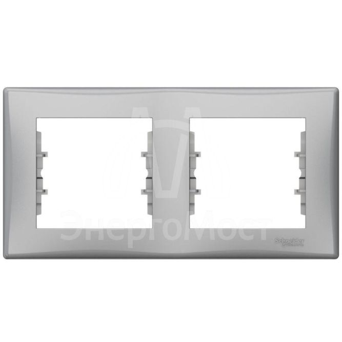 Рамка 2-м Sedna горизонт. алюм. SchE SDN5800360