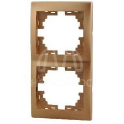 Рамка 2-м Мира верт. метал. зол. LEZARD 701-1300-152