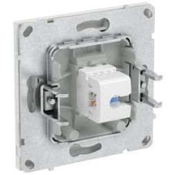 Розетка компьютерная 1-м KANT RJ45 кат.6A без шторки бел. песок DKC 7010673