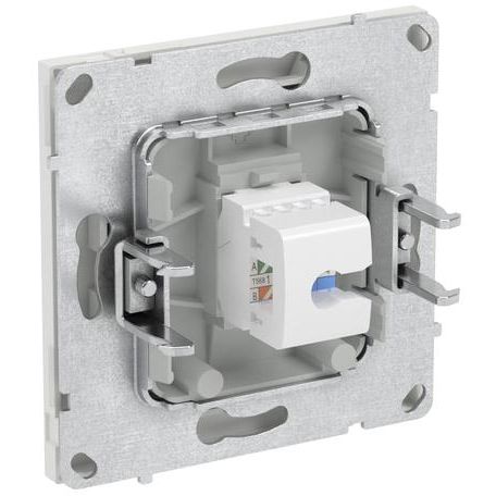 Розетка компьютерная 1-м KANT RJ45 кат.6A без шторки бел. песок DKC 7010673