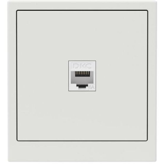 Розетка компьютерная 1-м KANT RJ45 кат.6A без шторки бел. песок DKC 7010673