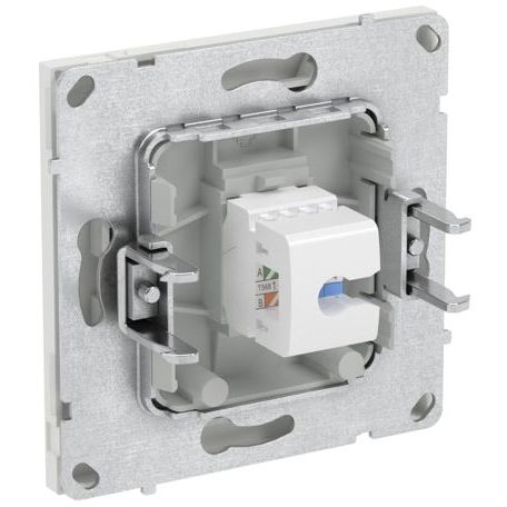 Розетка компьютерная 1-м KANT RJ45 кат.6A без шторки бел. песок DKC 7010673