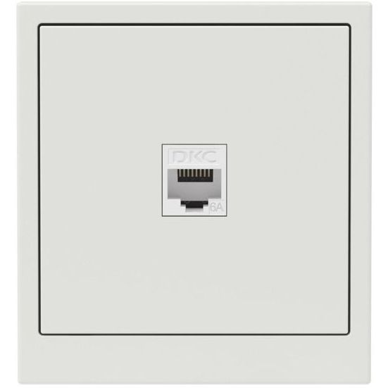 Розетка компьютерная 1-м KANT RJ45 кат.6A без шторки бел. песок DKC 7010673