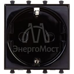 Розетка 2мод. 3п 2P+E Avanti &amp;quot;Черный квадрат&amp;quot; защ. шторки DKC 4402002