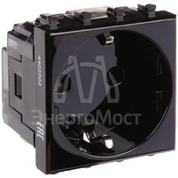 Розетка 2мод. 3п 2P+E Avanti &amp;quot;Черный квадрат&amp;quot; защ. шторки DKC 4402002