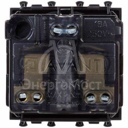 Розетка 2мод. 3п 2P+E Avanti &amp;quot;Черный квадрат&amp;quot; защ. шторки DKC 4402002